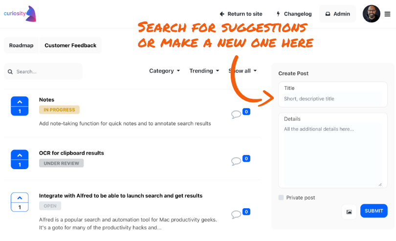 How to make a suggestion