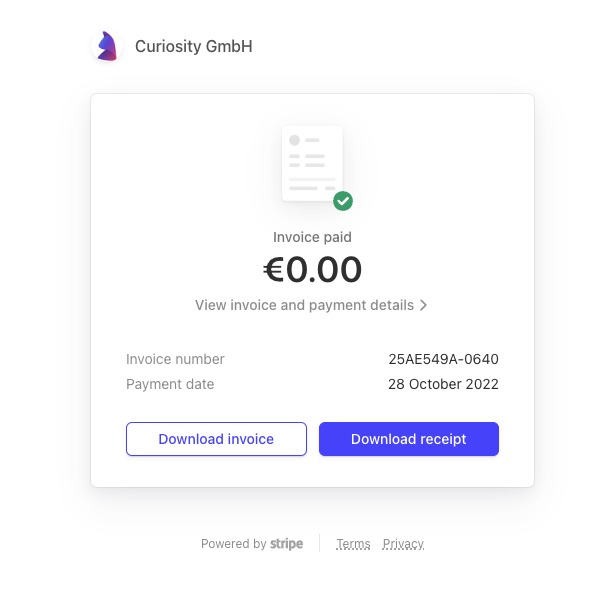 View of an individual invoice
